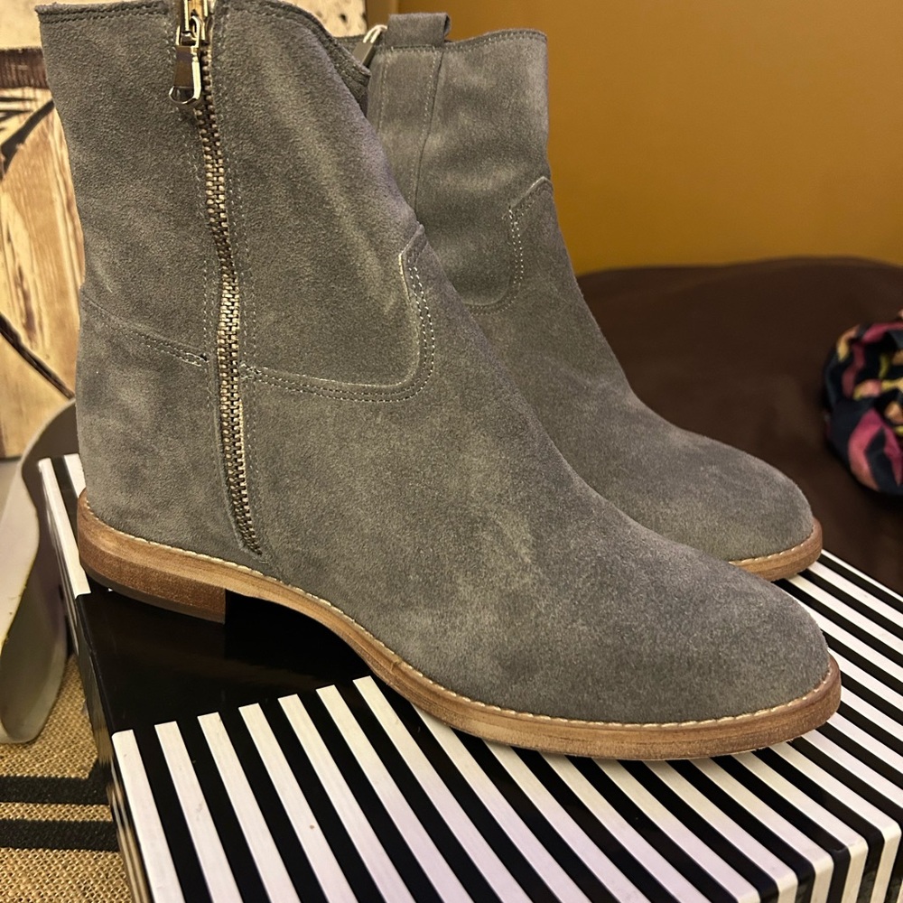 Stylish Gray Suede Ankle Boots